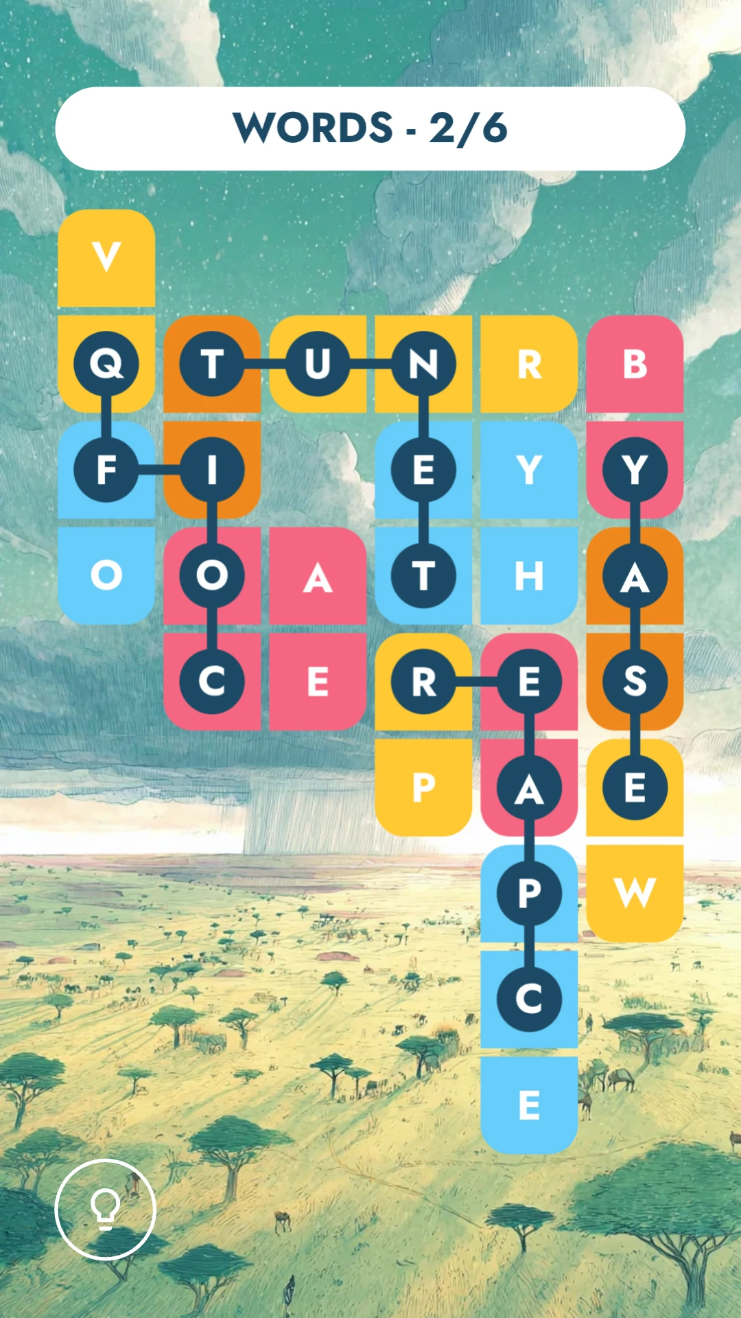 Flow through relaxing word puzzle levels